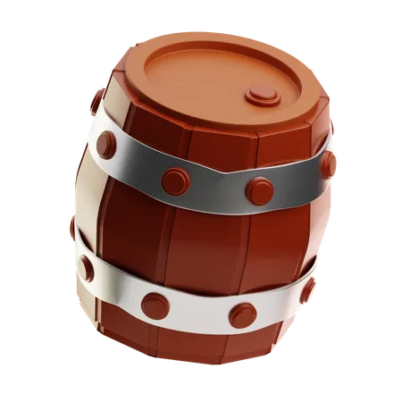Wooden Barrel  3D Icon