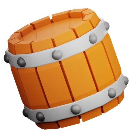 Wooden Barrel  3D Icon