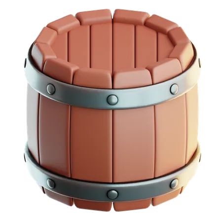 Wooden Barrel  3D Icon