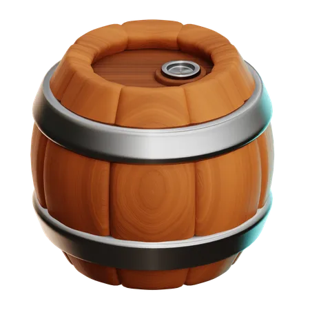 Wooden Barrel  3D Icon