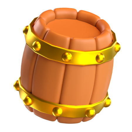 Wooden Barrel  3D Icon