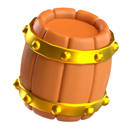 Wooden Barrel  3D Icon