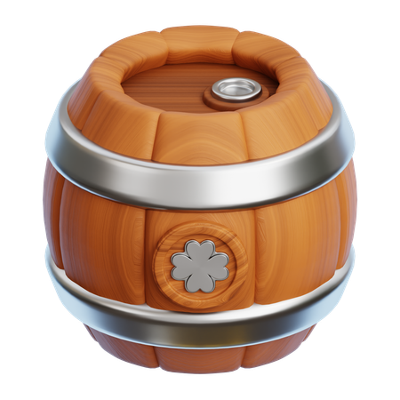 Wooden Barrel  3D Icon