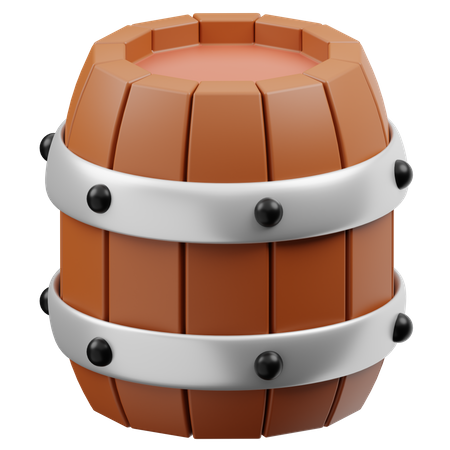 Wooden Barrel  3D Icon