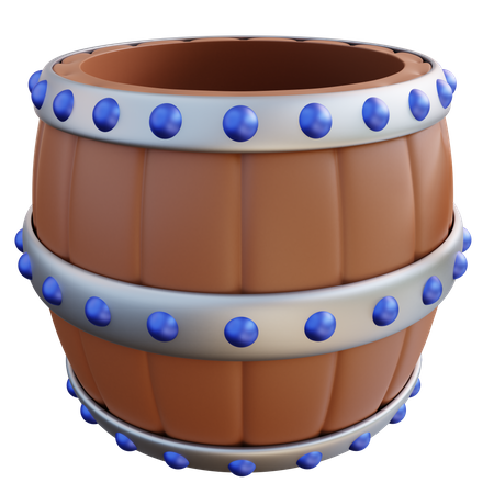 Wooden Barrel  3D Icon