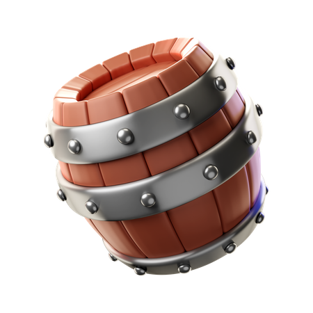 Wooden barrel  3D Illustration