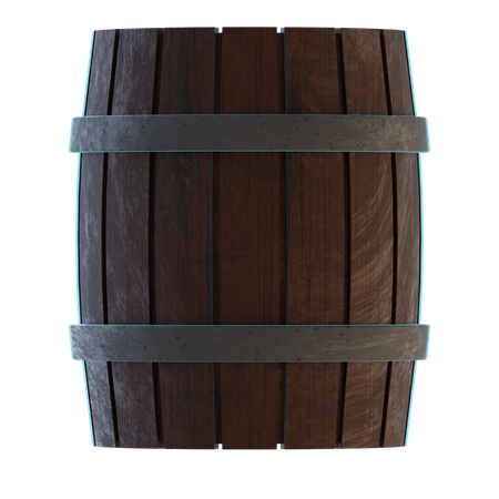 Wooden Barrel  3D Illustration