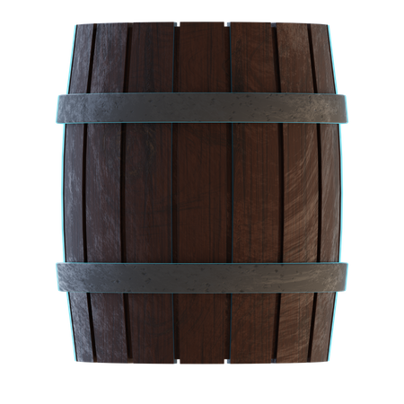 Wooden Barrel 3D Illustration