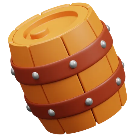 Simple Barrel For Game Item Or Website 3D Icon