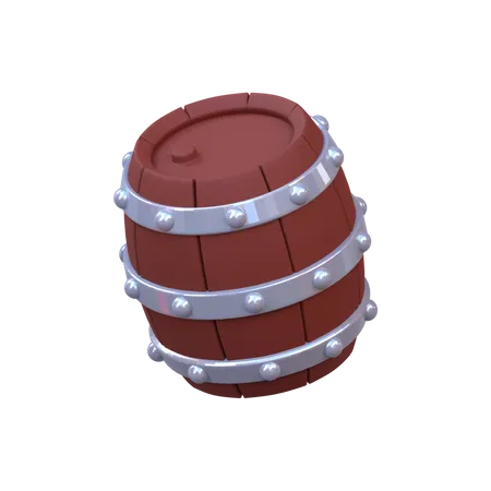 Wooden Barrel 3D Icon