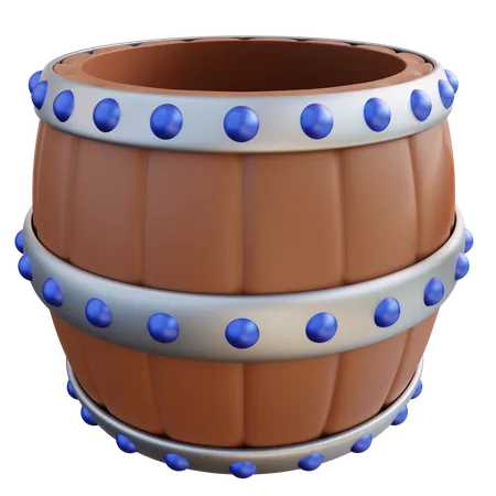 3 D Illustration Wooden Barrel 3D Icon