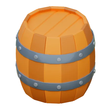 Wooden Barrel Game Icon 3 D Illustration 3D Icon