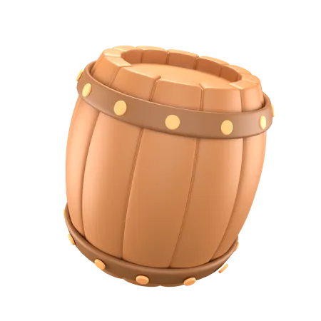 Wooden Barrel  3D Icon