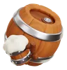 Wooden Barrel With Beer Mug