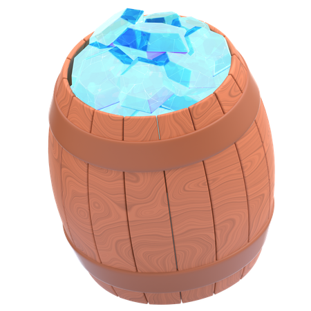 Wooden Barrels With Gems  3D Icon