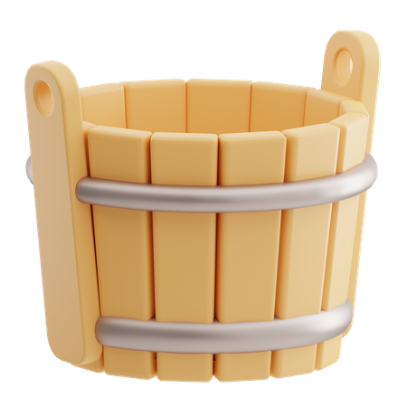 Wooden Basket  3D Icon