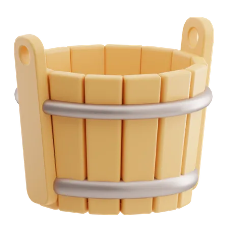 Wooden Basket  3D Icon