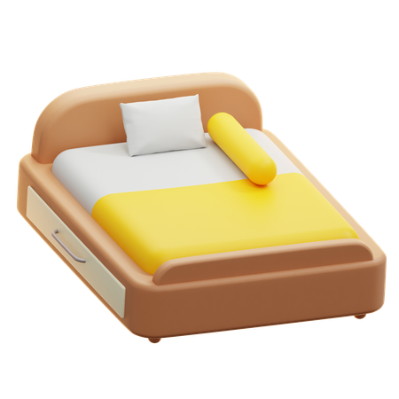 Wooden Bed  3D Icon