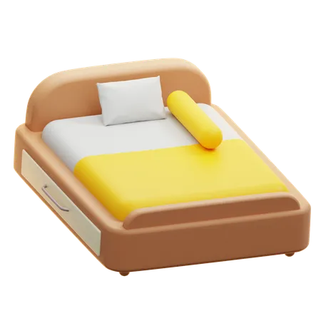 Wooden Bed  3D Icon