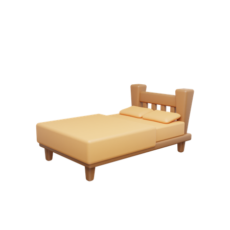 Wooden Bed  3D Icon