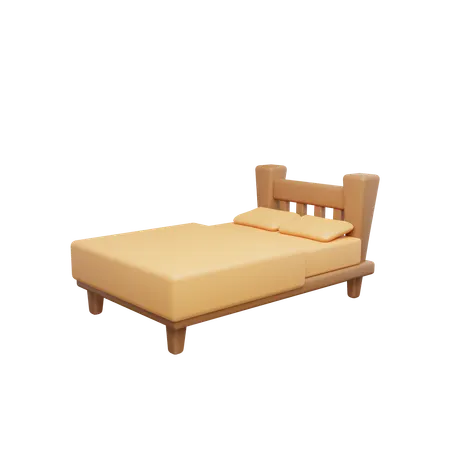 Wooden Bed  3D Icon
