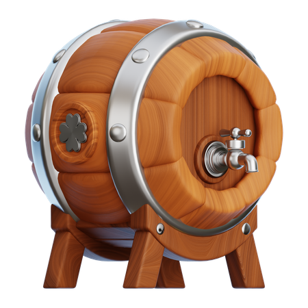 Wooden Beer Barrel  3D Icon