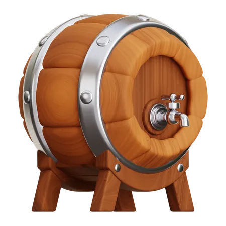 Wooden Beer Barrel  3D Icon