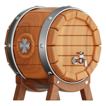 Wooden Beer Barrel  3D Icon