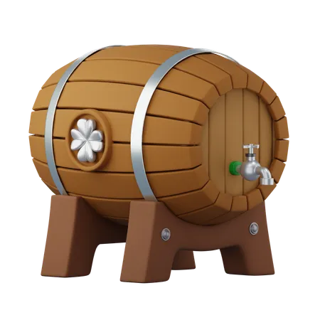 Wooden Beer Barrel  3D Icon