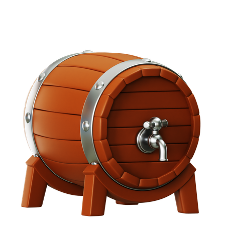 Wooden Beer Barrel  3D Icon