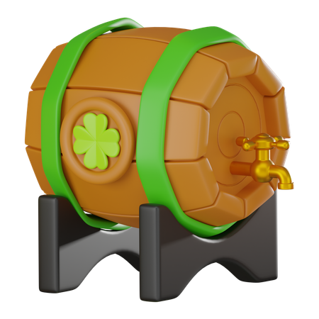 Wooden Beer Barrel  3D Icon