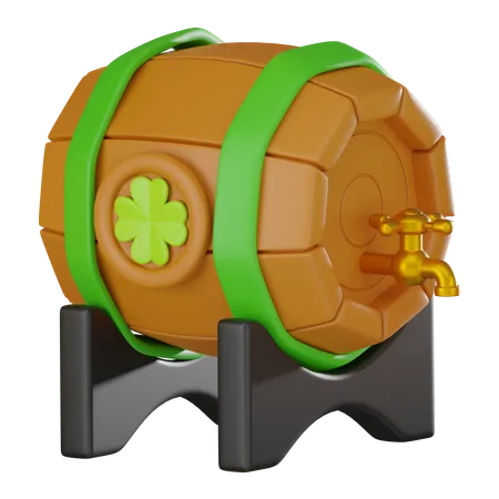 Wooden Beer Barrel  3D Icon