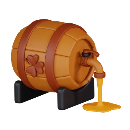 Wooden Beer Barrel  3D Icon