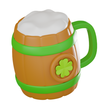 Wooden Beer Cup  3D Icon