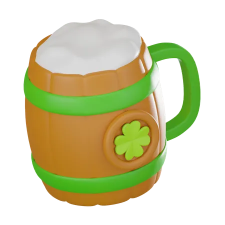 Wooden Beer Cup  3D Icon