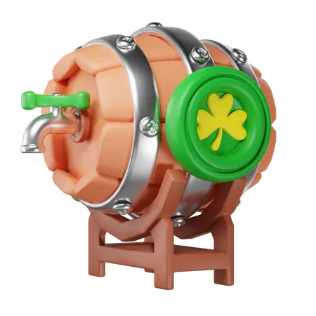 St Patricks Day Wooden Beer Jug 3D Illustration