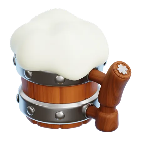 Wooden Beer Mug  3D Icon