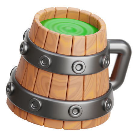 Wooden Beer Mug  3D Icon