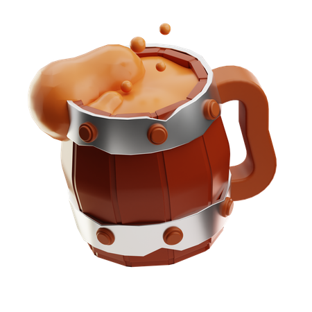 Wooden Beer Mug  3D Icon