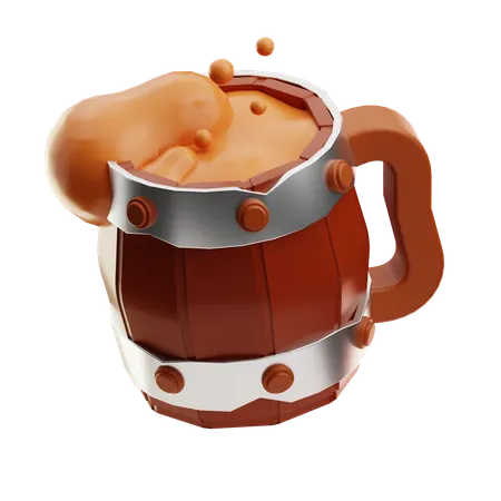 Wooden Beer Mug  3D Icon