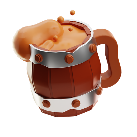 Wooden Beer Mug  3D Icon