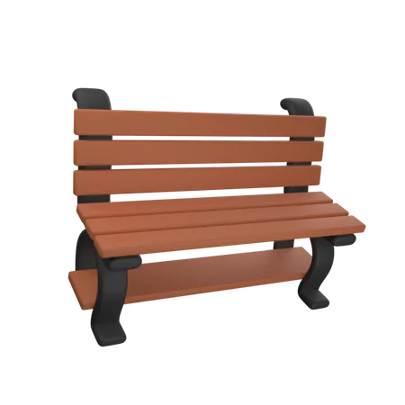 Wooden Bench  3D Icon