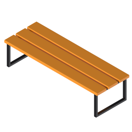 Wooden Bench  3D Illustration