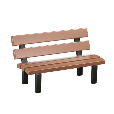 Wooden Bench  3D Illustration