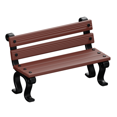 Wooden Bench  3D Illustration