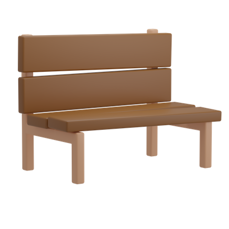 Wooden Bench  3D Illustration