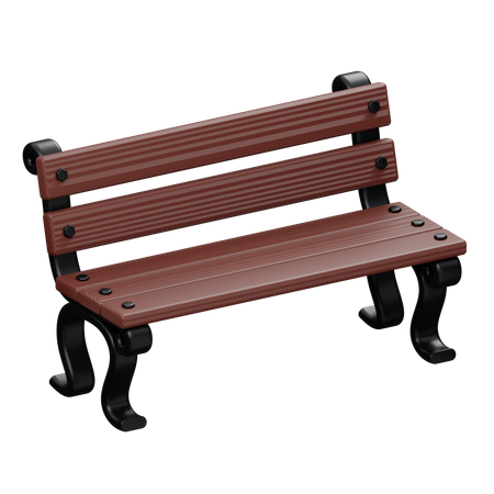Wooden Bench 3D Illustration