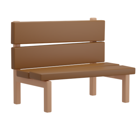 Wooden Bench 3D Illustration