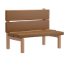 3ds of wooden bench