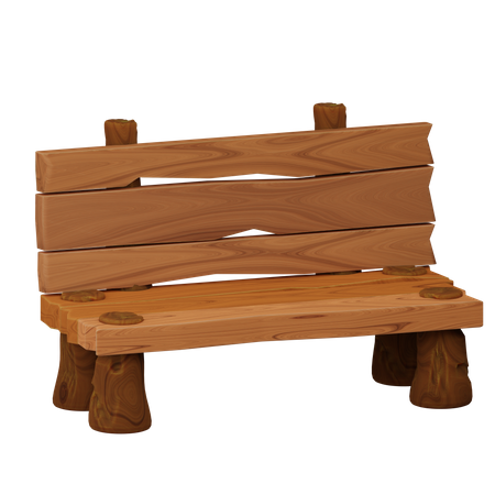 Wooden Bench  3D Icon